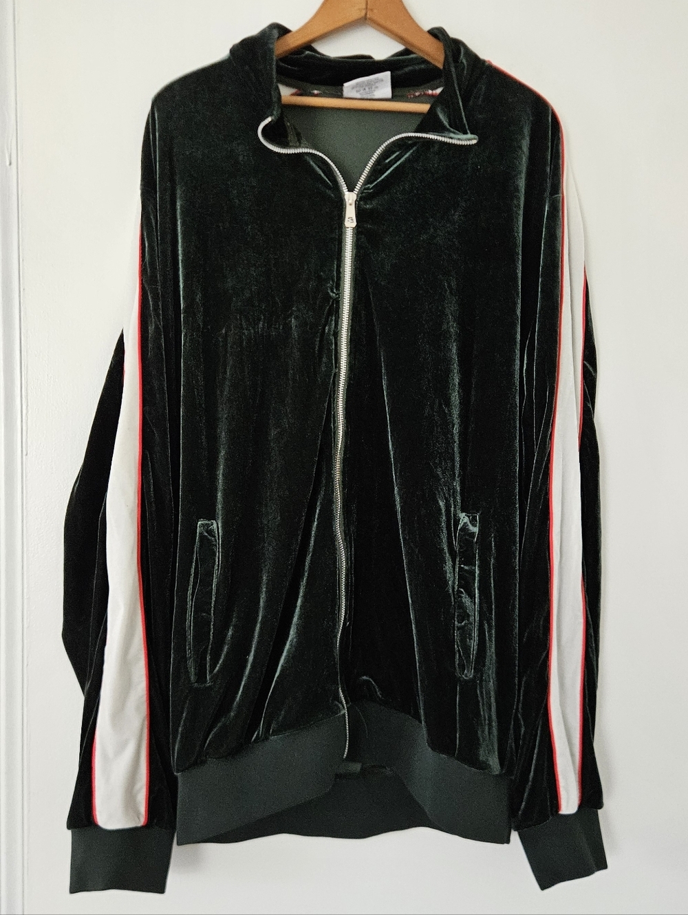 Weiv Los Angeles Mens XXL Velvet Track Jacket Full Zip Indie Sleeze Retro Y2K